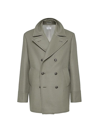 Wool Flannel Double Cloth Pea Coat