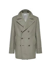 Wool Flannel Double Cloth Pea Coat