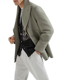 Wool Flannel Double Cloth Pea Coat