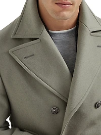 Wool Flannel Double Cloth Pea Coat