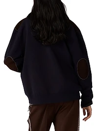 Wool and Leather Zipper Cardigan