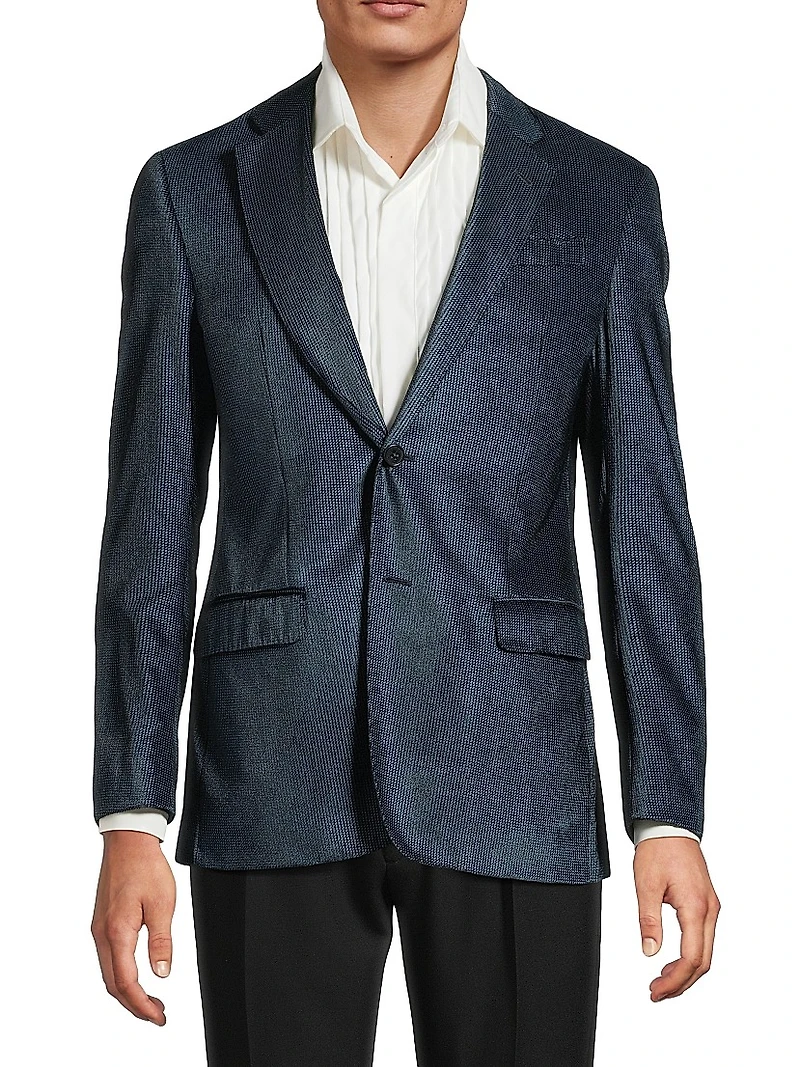 Micro-Patterned Velvet Jacket
