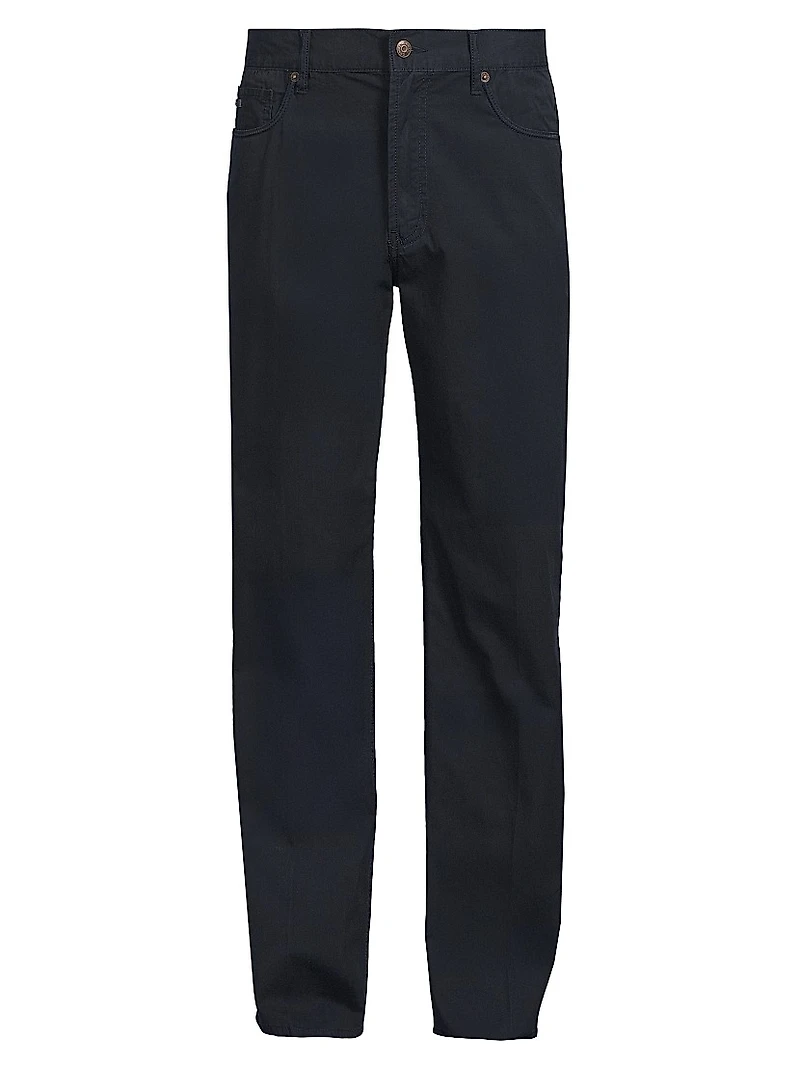 5-Pocket Cotton Straight-Leg Pants