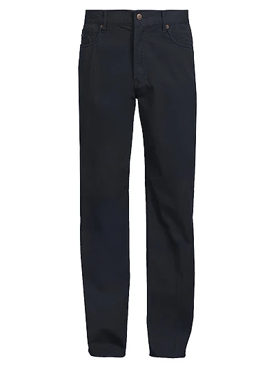 5-Pocket Cotton Straight-Leg Pants