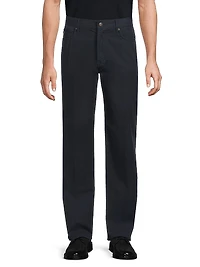 5-Pocket Cotton Straight-Leg Pants