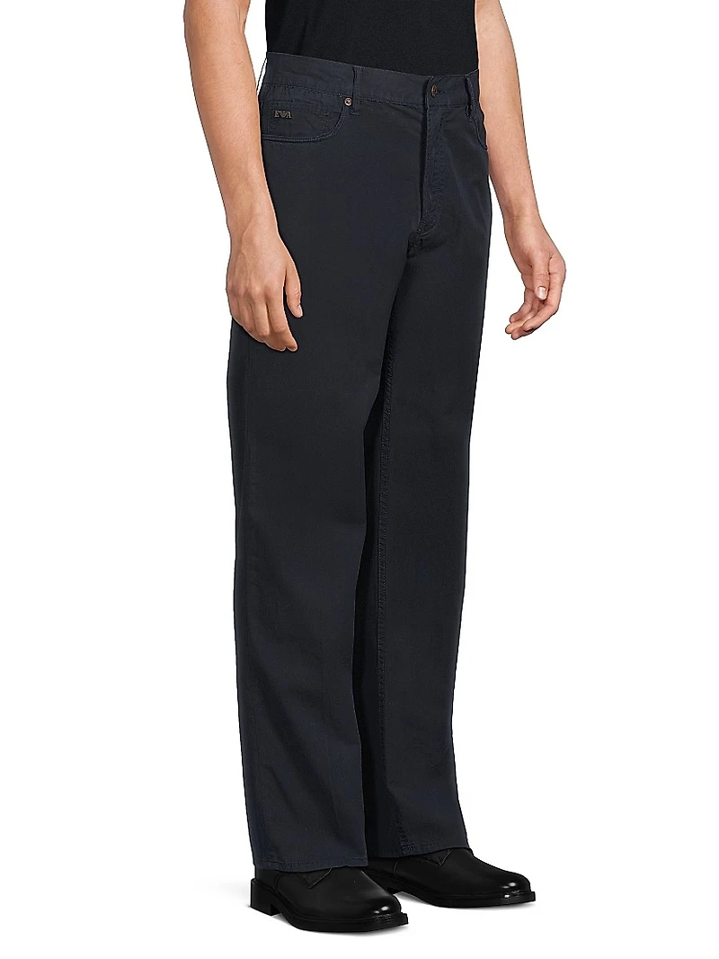 5-Pocket Cotton Straight-Leg Pants