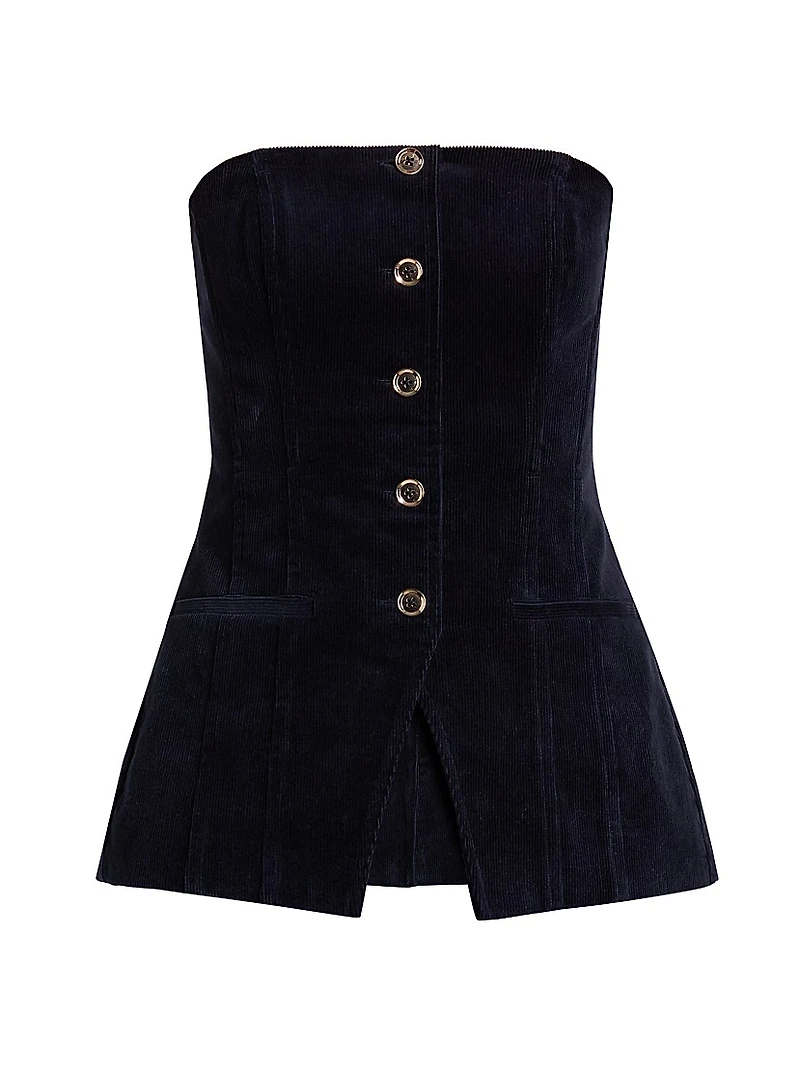 Iman Cotton Corduroy Strapless Top