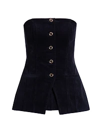 Iman Cotton Corduroy Strapless Top