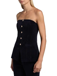 Iman Cotton Corduroy Strapless Top