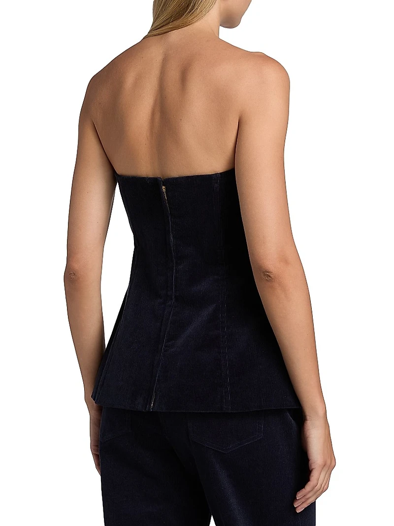 Iman Cotton Corduroy Strapless Top