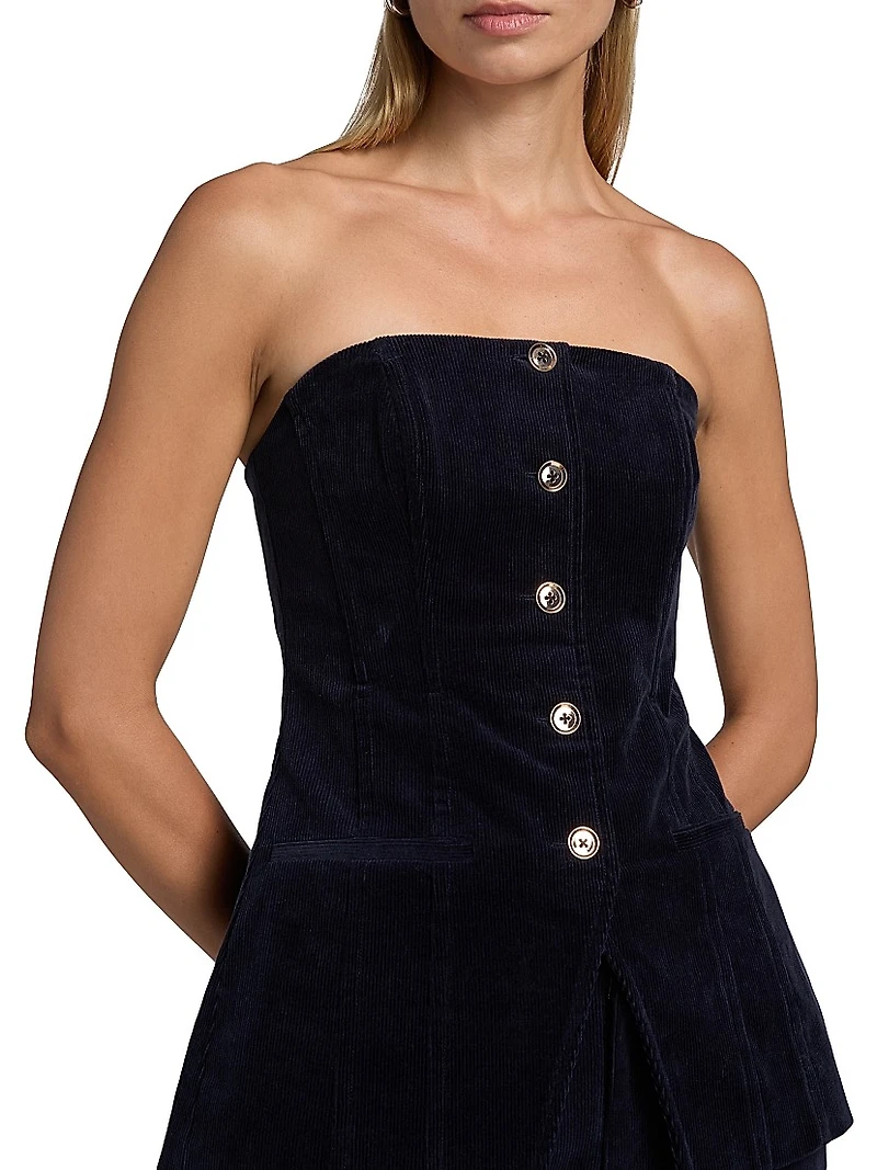 Iman Cotton Corduroy Strapless Top