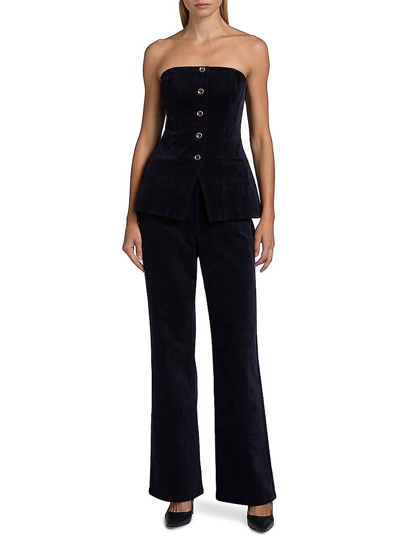 Iman Cotton Corduroy Strapless Top