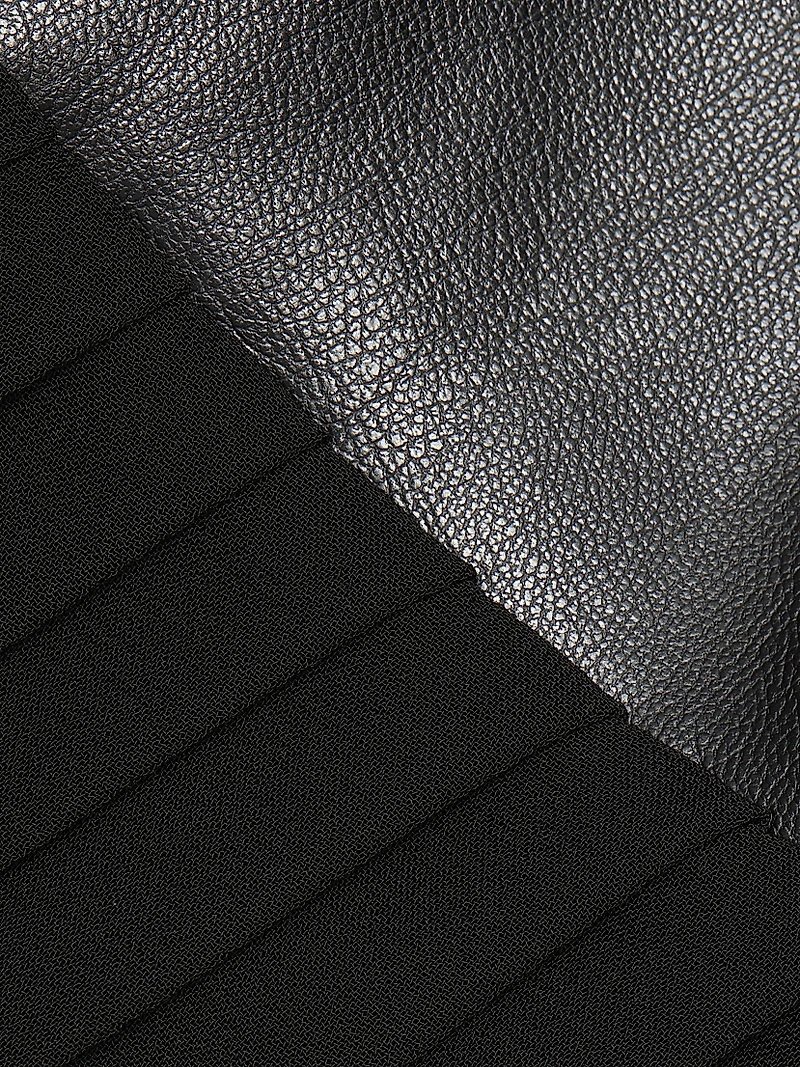 Ronnie Faux-Leather Trim Silk Camisole