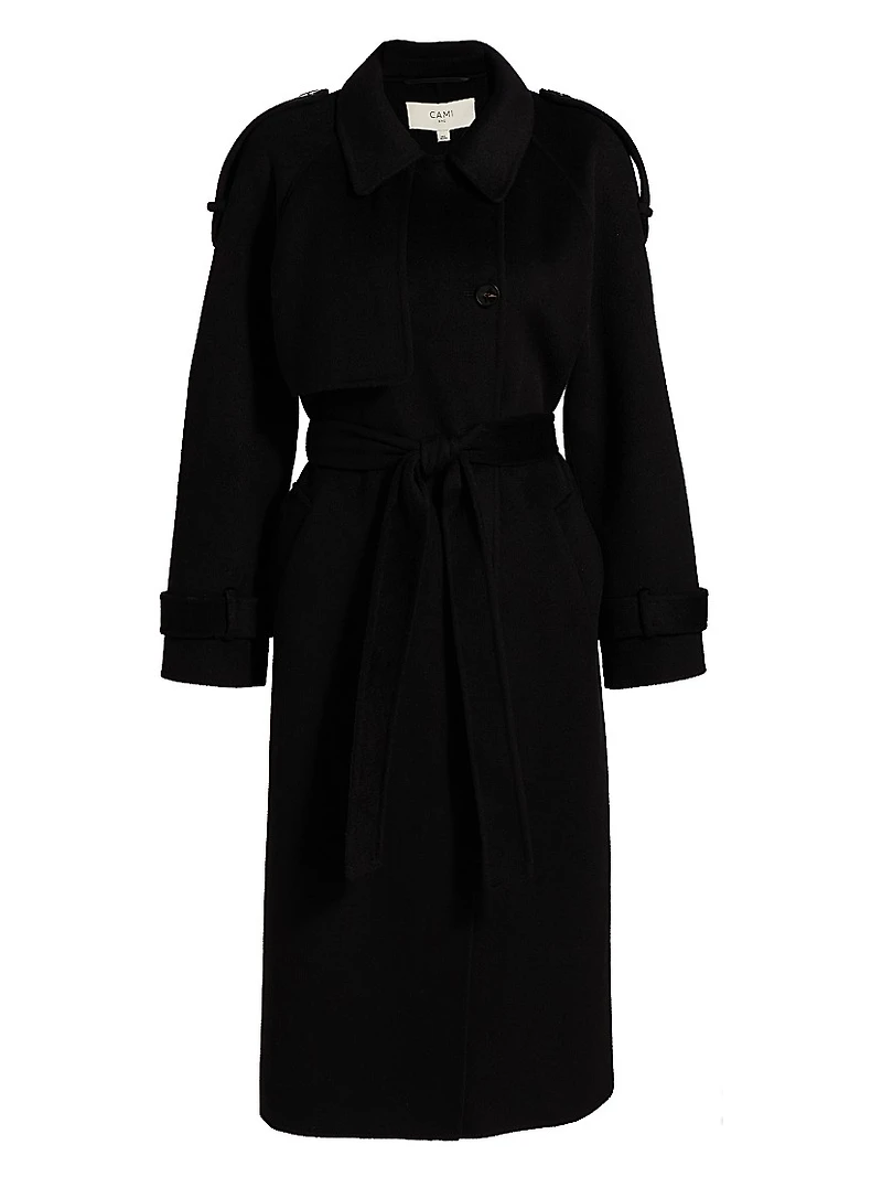Yennifer Wool-Cashmere Belted Trench Coat