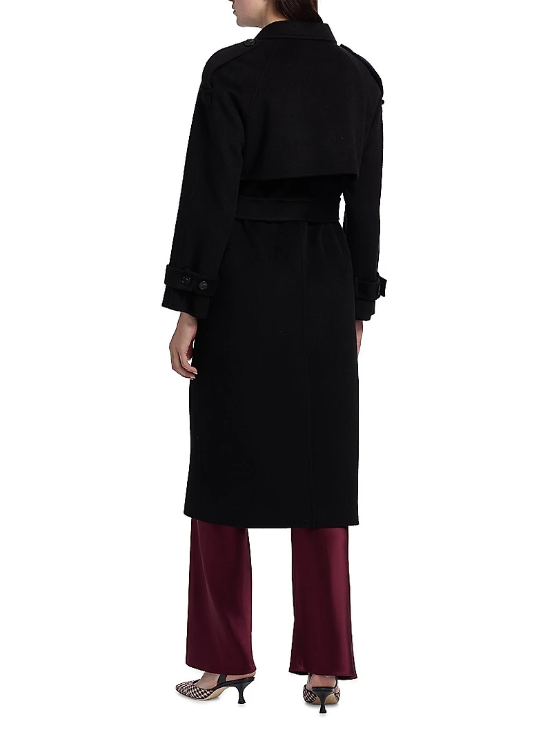 Yennifer Wool-Cashmere Belted Trench Coat