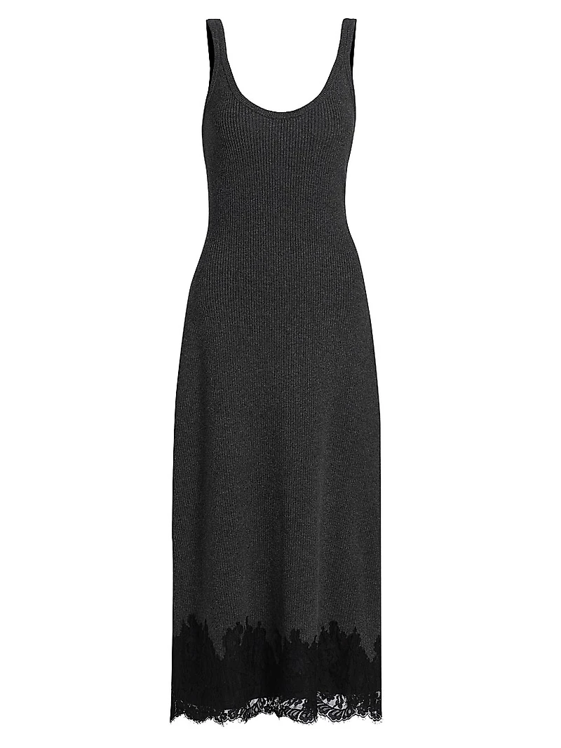 Una Rib-Knit Merino Wool Midi-Dress