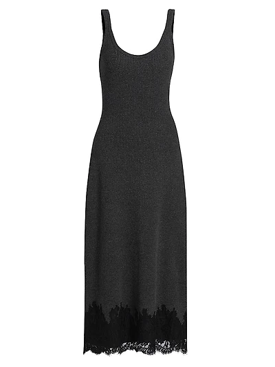 Una Rib-Knit Merino Wool Midi-Dress