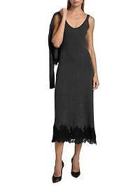 Una Rib-Knit Merino Wool Midi-Dress