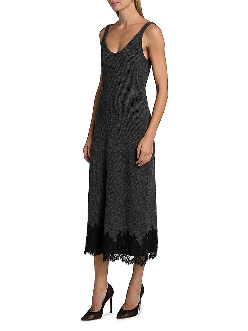 Una Rib-Knit Merino Wool Midi-Dress