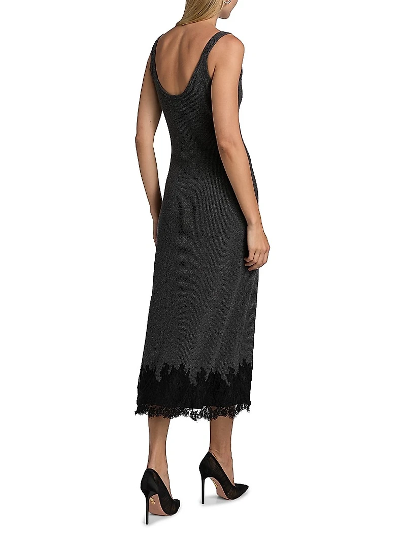 Una Rib-Knit Merino Wool Midi-Dress