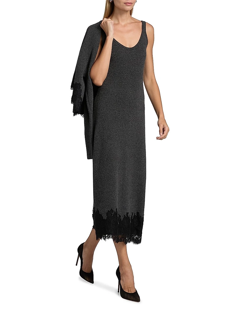 Una Rib-Knit Merino Wool Midi-Dress