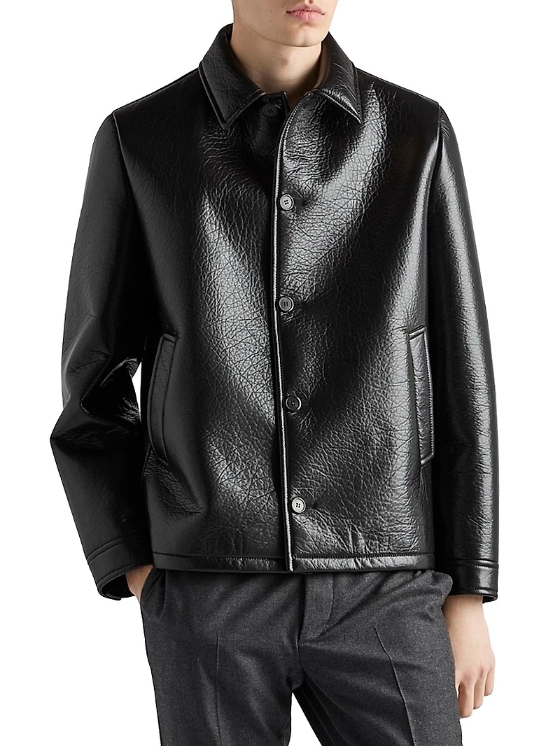Nappa Leather Caban Jacket
