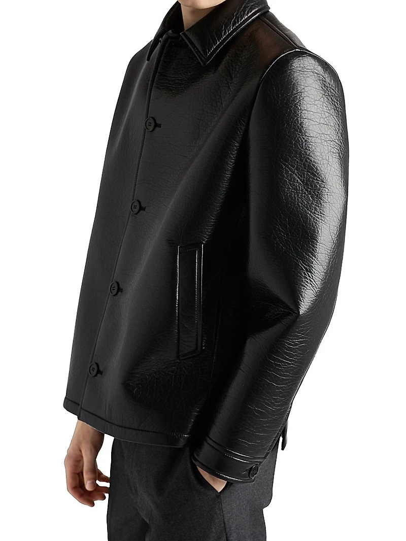 Nappa Leather Caban Jacket