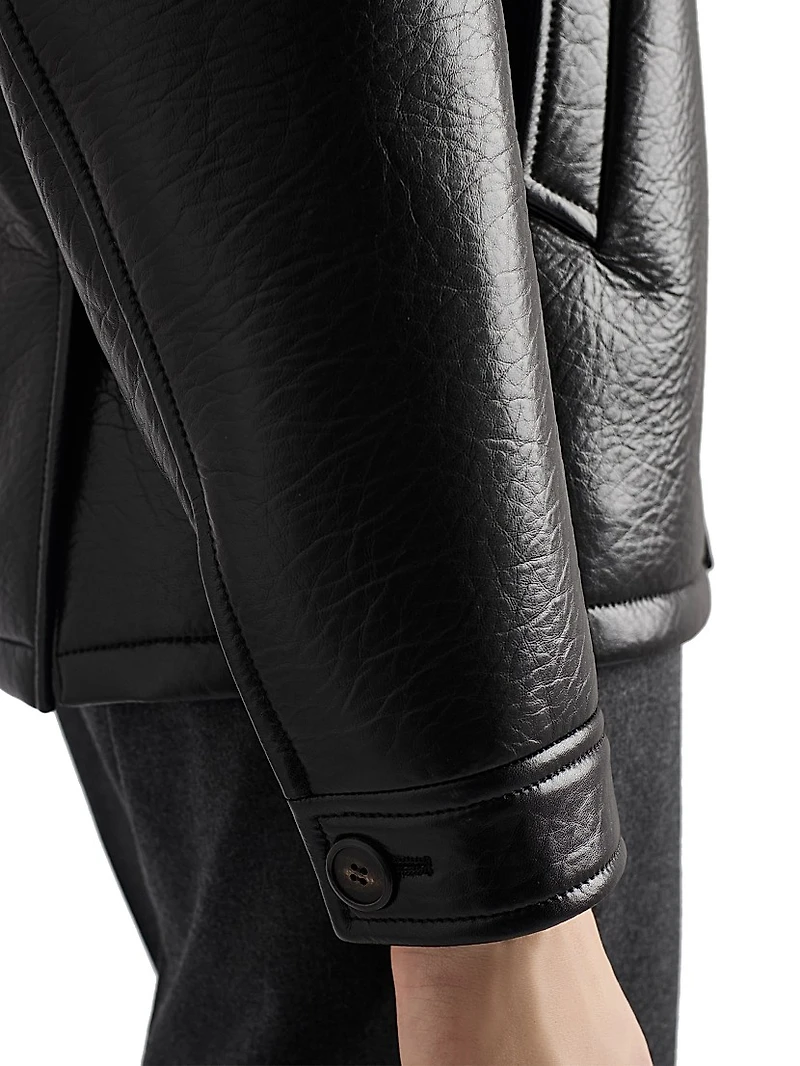 Nappa Leather Caban Jacket