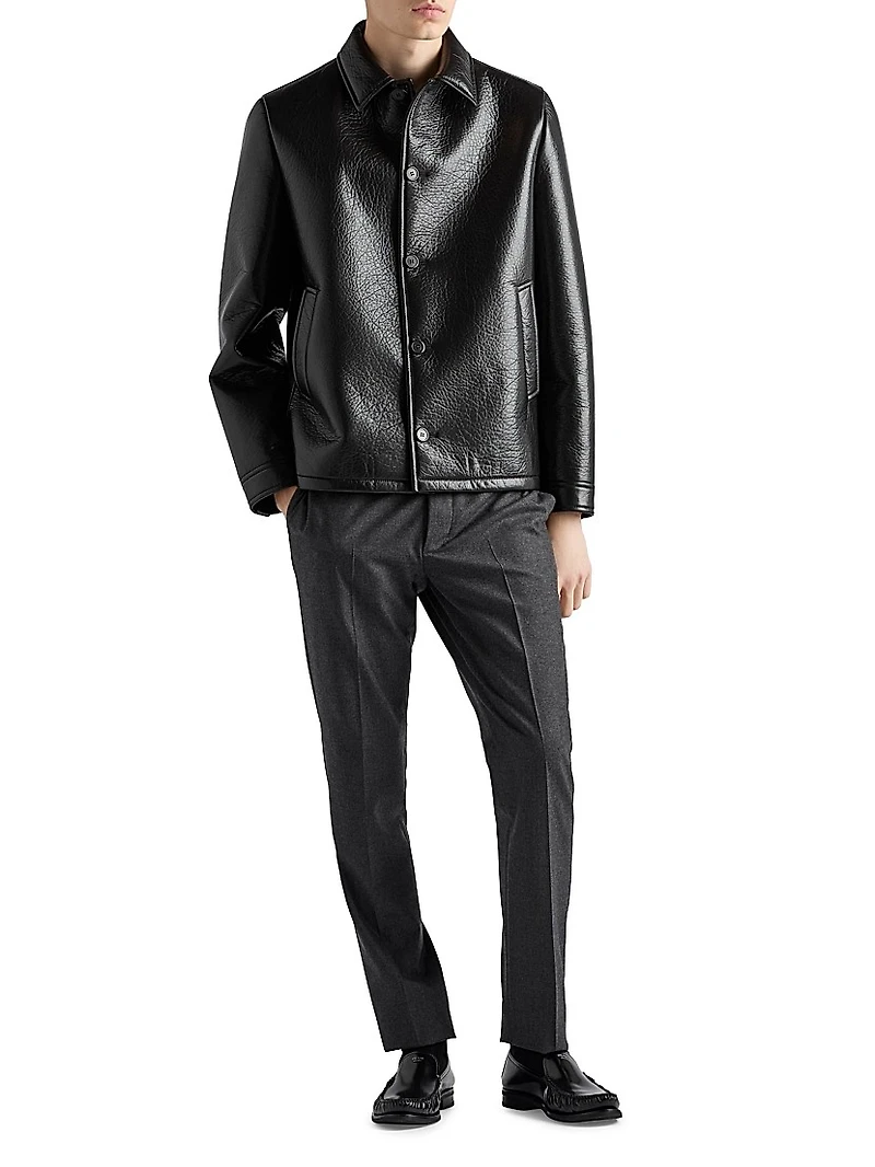 Nappa Leather Caban Jacket