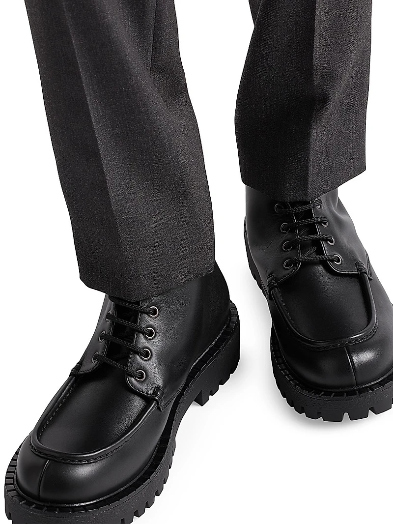 Laced Leather Booties