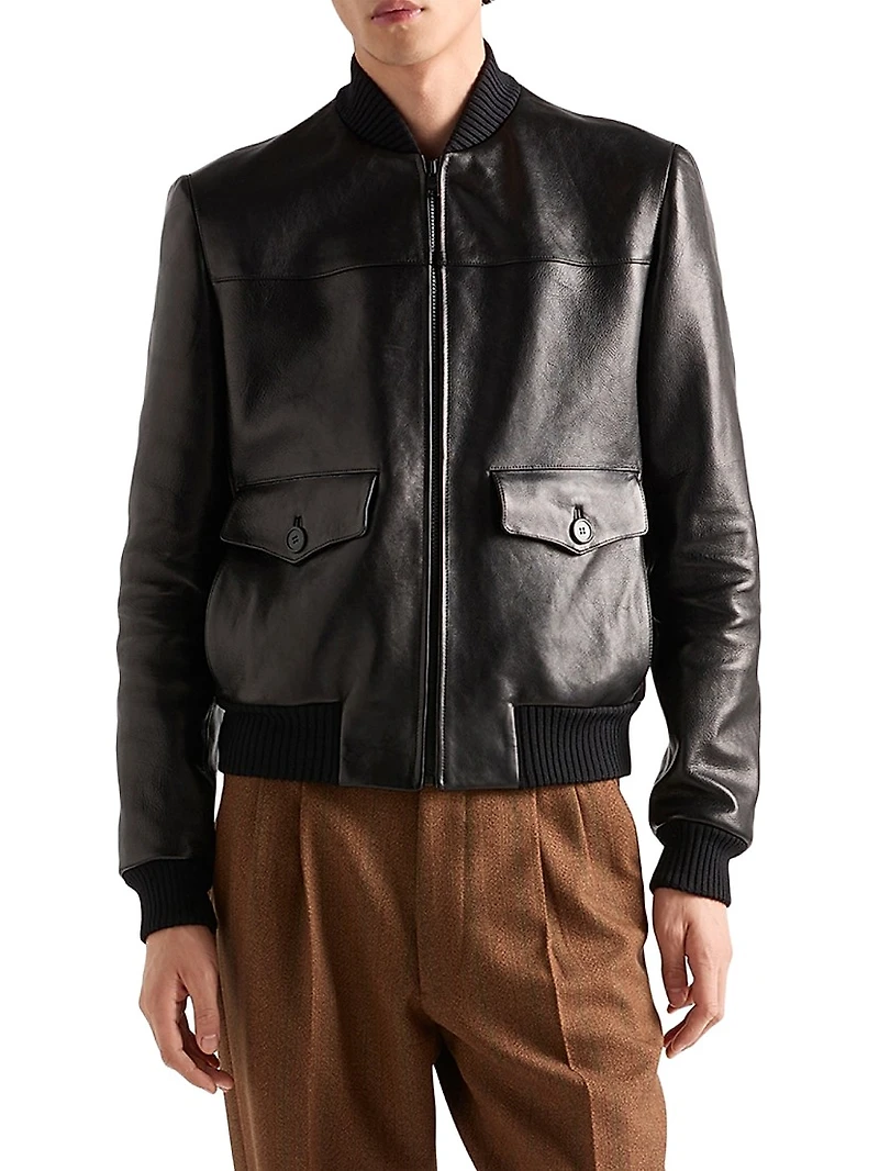 Leather Bomber Jacket