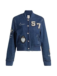 Dominique Denim Varsity Jacket