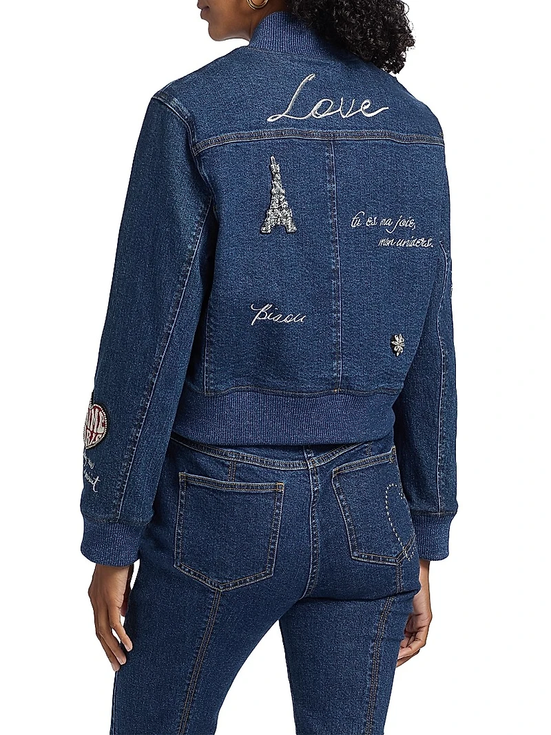 Dominique Denim Varsity Jacket