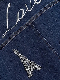 Dominique Denim Varsity Jacket