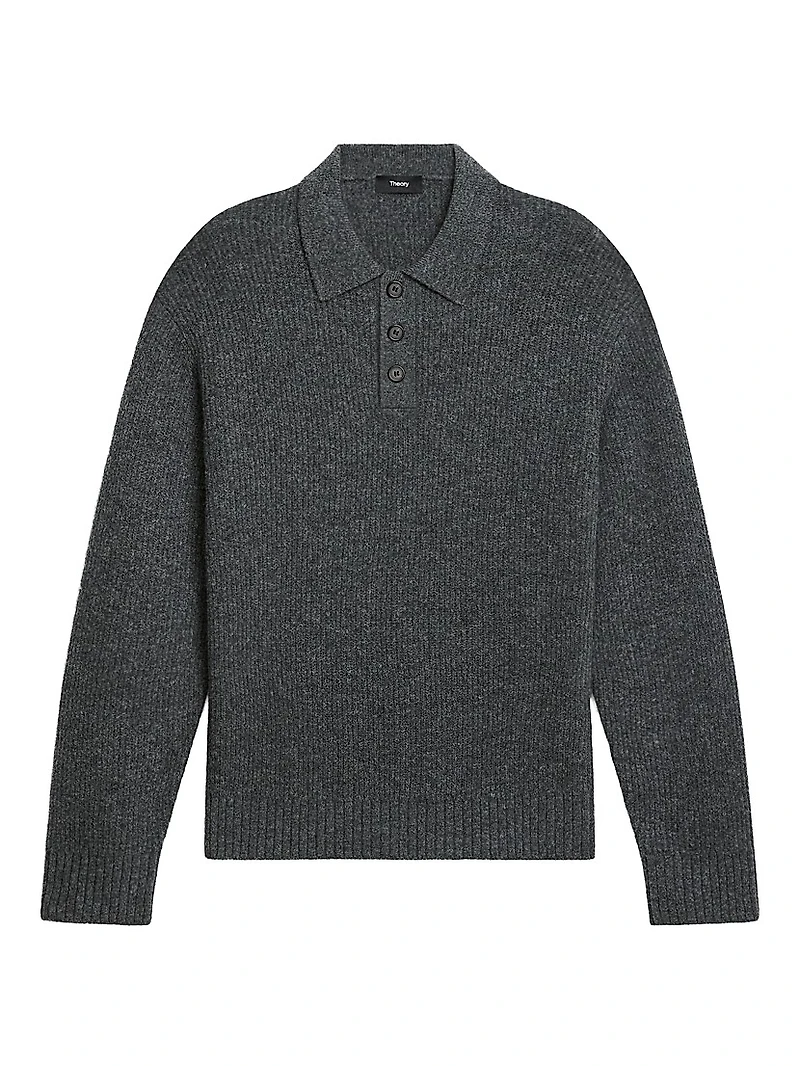 Astor Wool Long-Sleeve Polo Shirt