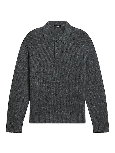 Astor Wool Long-Sleeve Polo Shirt
