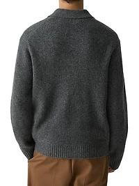 Astor Wool Long-Sleeve Polo Shirt