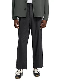 Pleated Cashmere-Nylon Relaxed-Fit Trousers