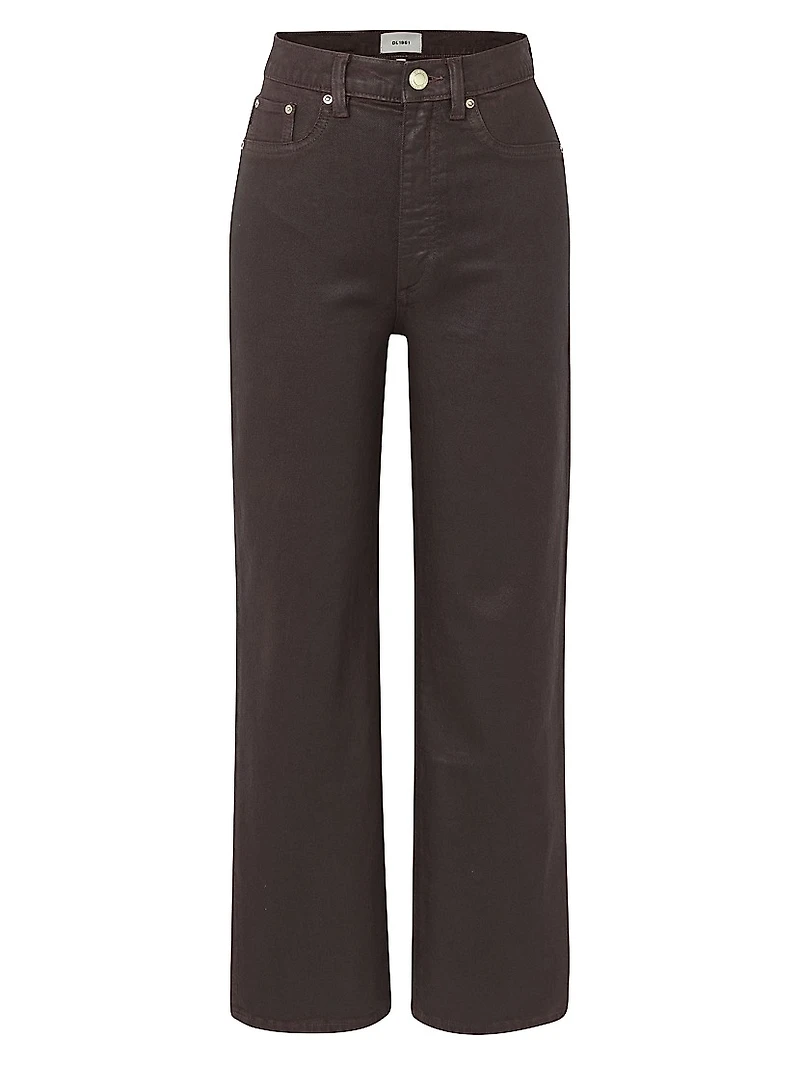Karmine Refined Wide Leg High Rise Coated Jeans