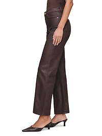 Karmine Refined Wide Leg High Rise Coated Jeans