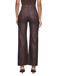 Karmine Refined Wide Leg High Rise Coated Jeans