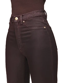 Karmine Refined Wide Leg High Rise Coated Jeans