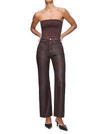 Karmine Refined Wide Leg High Rise Coated Jeans