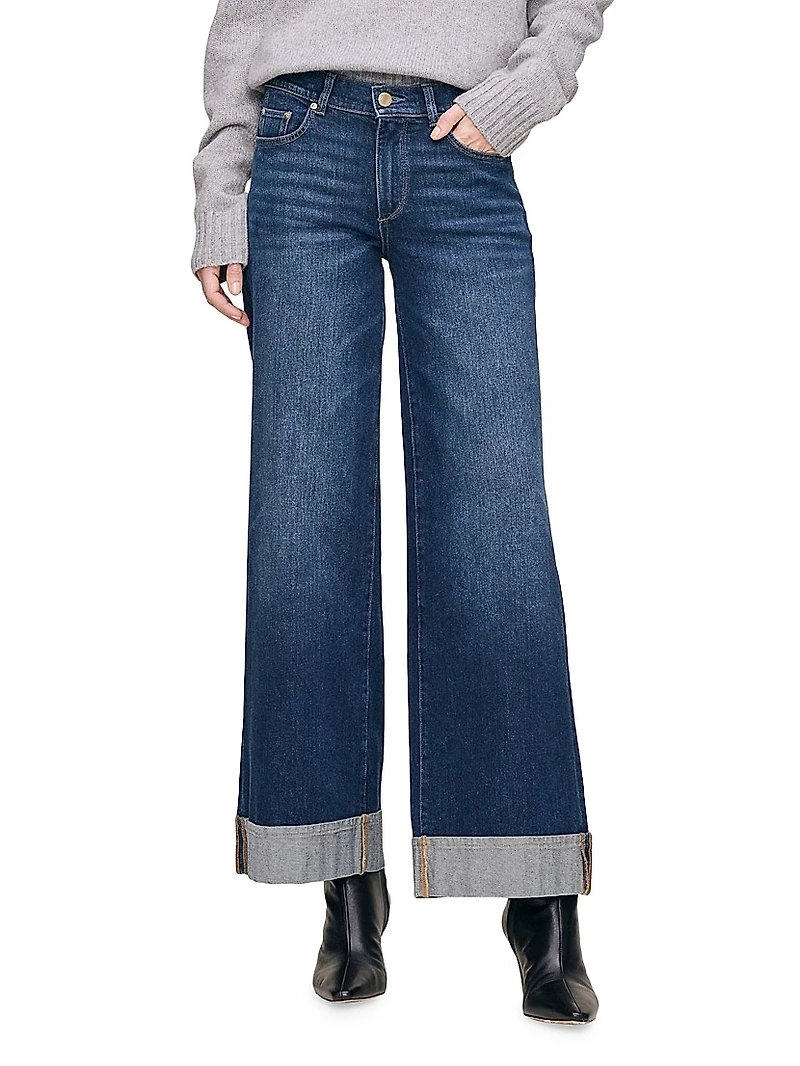 Hepburn Wide Leg Mid Rise Jeans