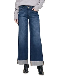 Hepburn Wide Leg Mid Rise Jeans