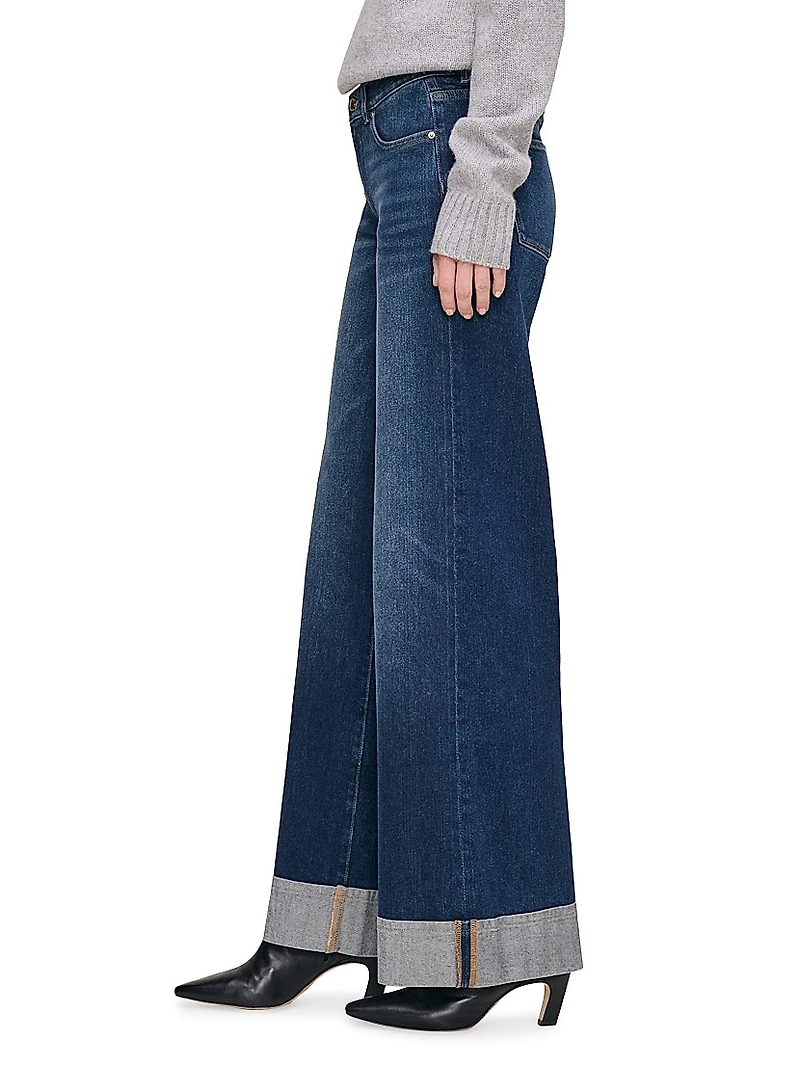 Hepburn Wide Leg Mid Rise Jeans