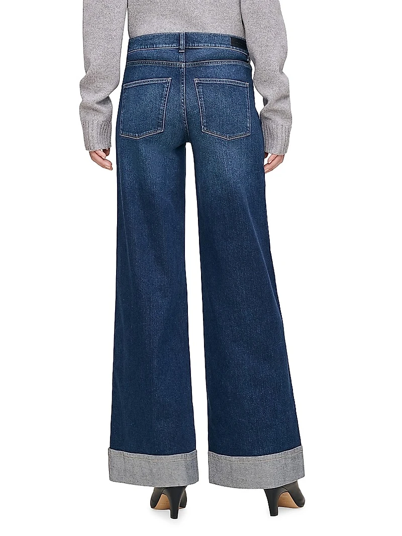 Hepburn Wide Leg Mid Rise Jeans