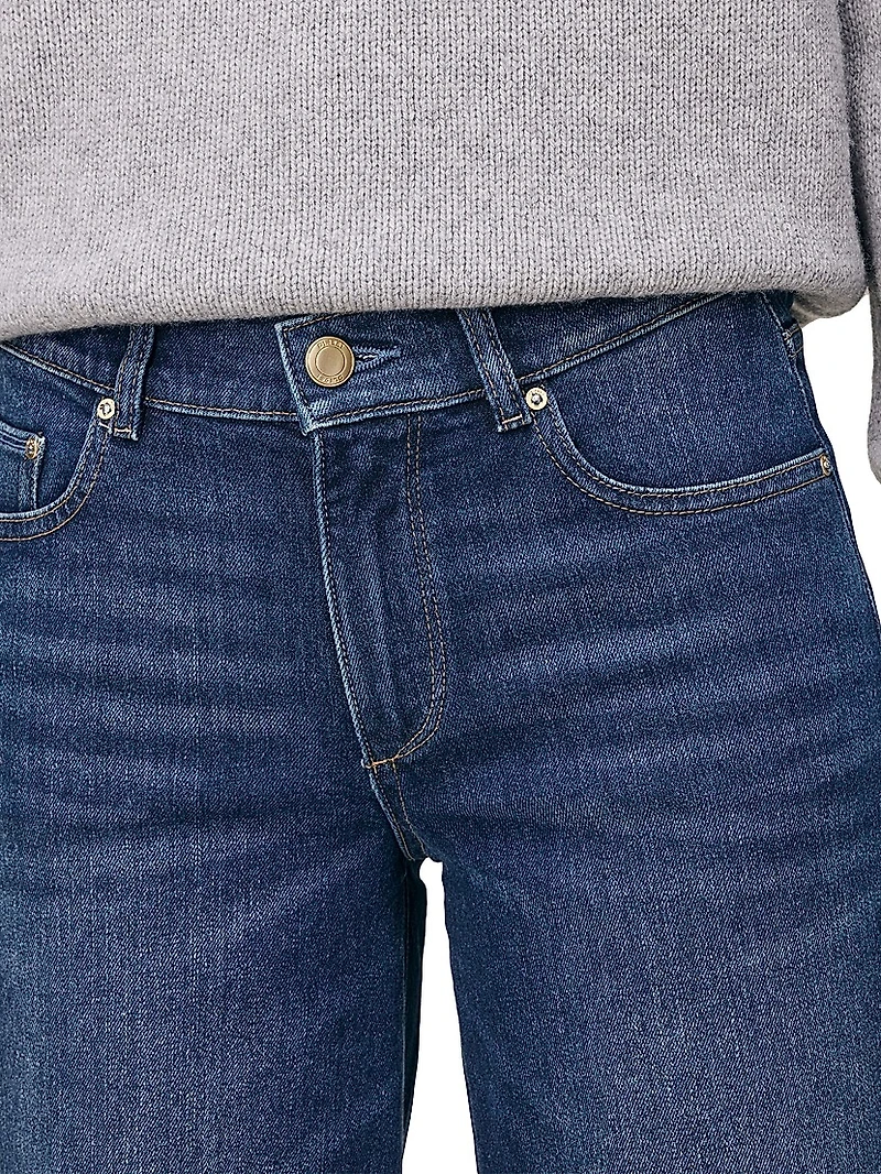 Hepburn Wide Leg Mid Rise Jeans