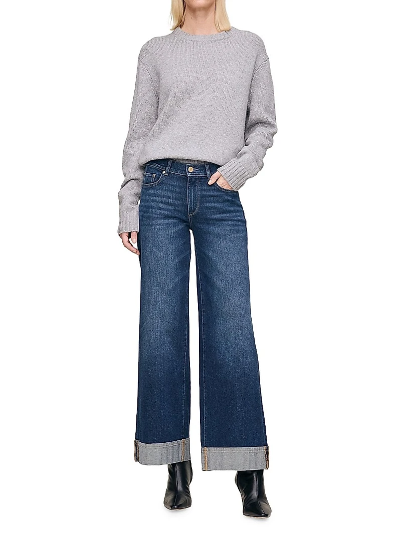 Hepburn Wide Leg Mid Rise Jeans