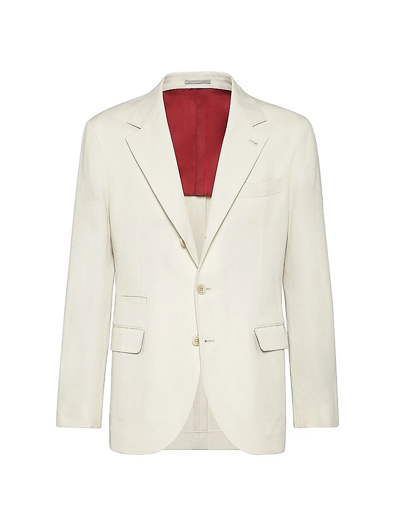 Cotton Blend One and a Half Breasted Deconstructed Blazer